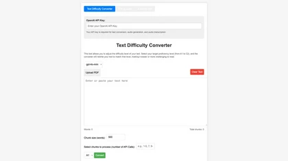 Text Difficulty Converter